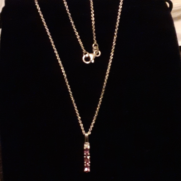 Purple Garnet, trilogy ring, platinum and 925 - Picture 4 of 4